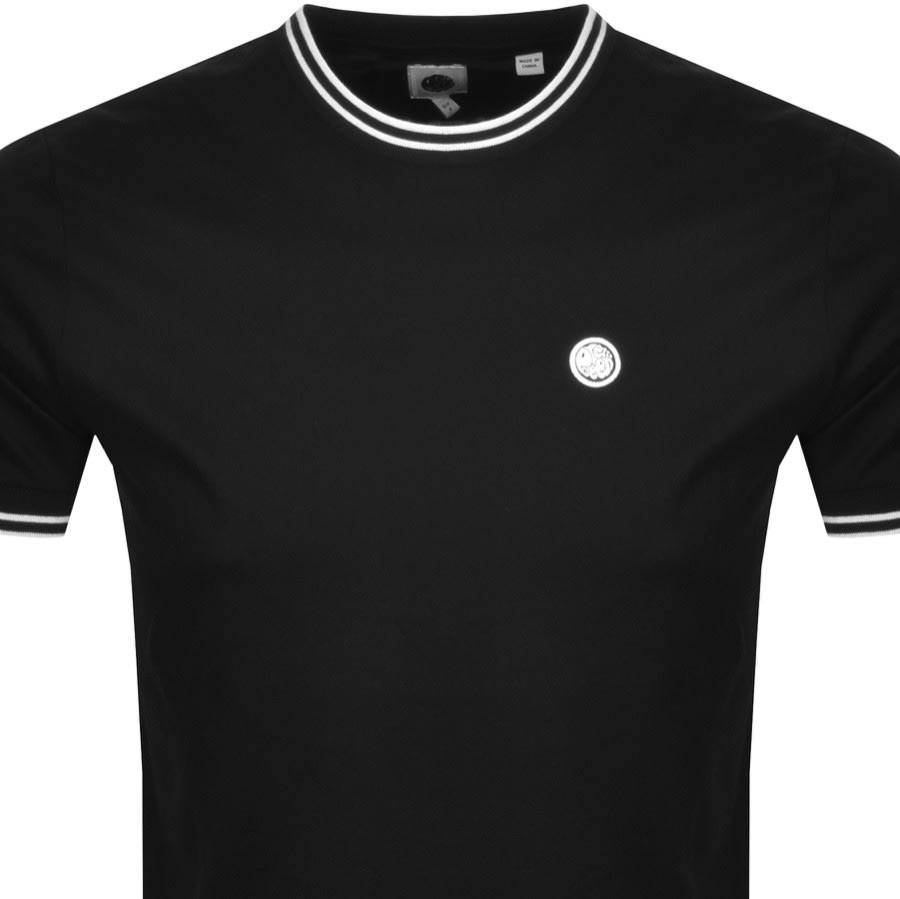 Alternative Image for ProductPretty Green Contrast Tipped T Shirt Black2